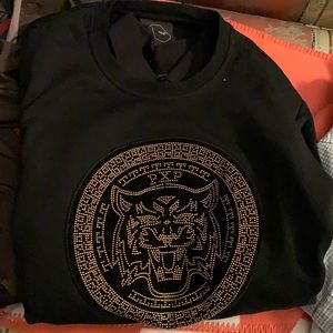 Black gold beaded sweatshirt